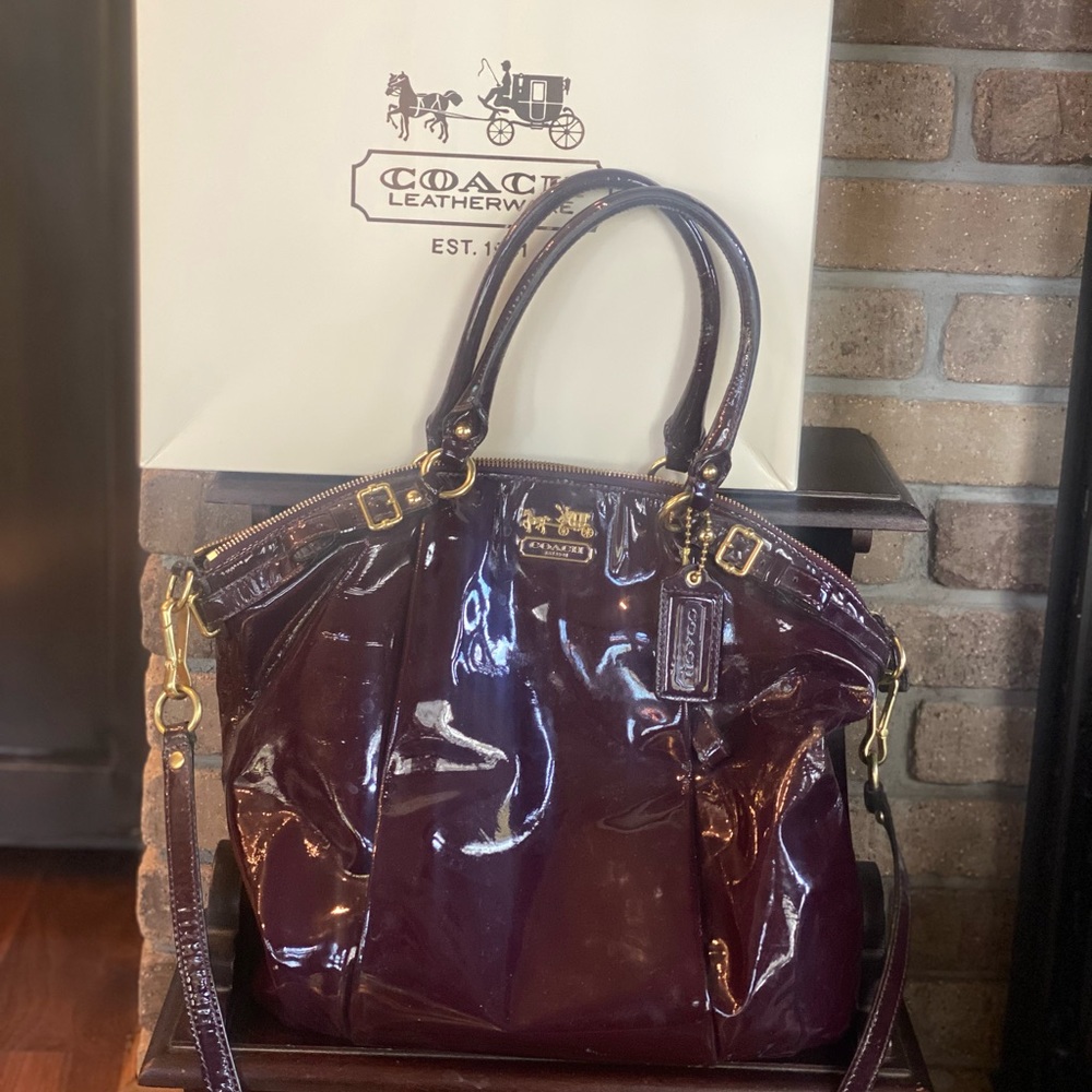 Authentic Patent Leather Coach Bag.